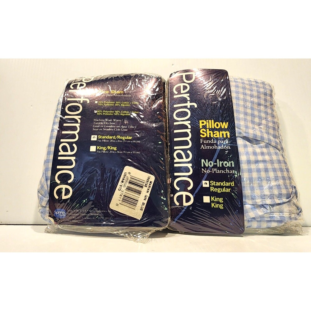 Spring Industries Pillow Sham Set of 2 Marian Gin Blue Standard/Regular   NIP